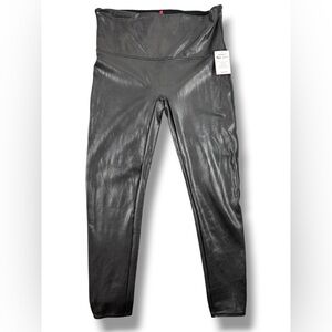 Spanx Faux Leather Leggings Size 2XL Black NWT High Waisted Shaping